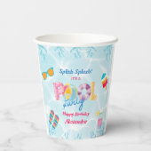 Kleurrijke Splish Splash Girl Verjaardag Pool Part Papieren Bekers (Achterkant)
