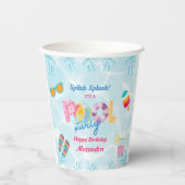 Kleurrijke Splish Splash Girl Verjaardag Pool Part Papieren Bekers (Voorkant)