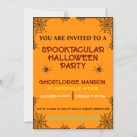 KLEURRIJKE SPOOKTACULAIRE HALLOWEEN PARTY MAGNETISCHE UITNODIGING (Voorkant)