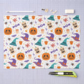 Kleurrijke Spooky Halloween Symbolen Patroon Tissuepapier (Craft)