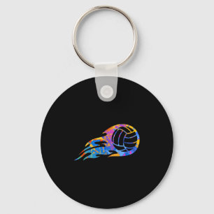 Kleurrijke Sport Volleybal Graphic - Volleyballer Sleutelhanger