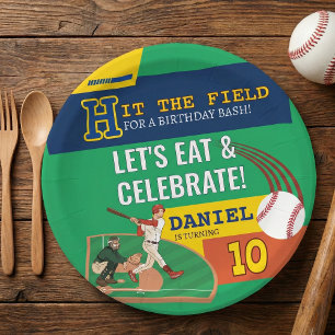 Kleurrijke Sportieve Honkbal Kids Verjaardag Vieri Papieren Bordje
