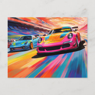 Kleurrijke Sportscars Briefkaart