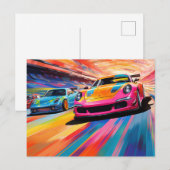 Kleurrijke Sportscars Briefkaart (Voorkant / Achterkant)