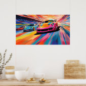 Kleurrijke Sportscars Poster (Keuken)