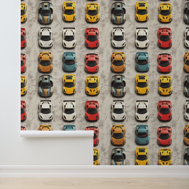 Kleurrijke sportwagen behang voor automotive fans (Applicatie)