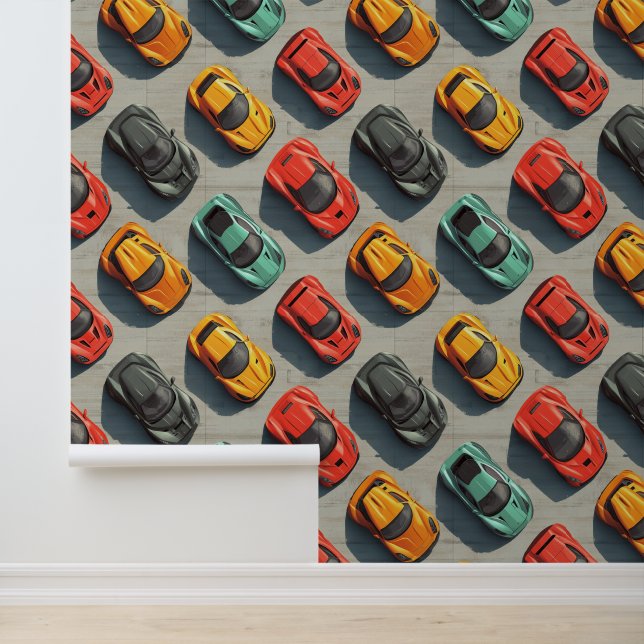 Kleurrijke sportwagen behang voor automotive fans (Applicatie)
