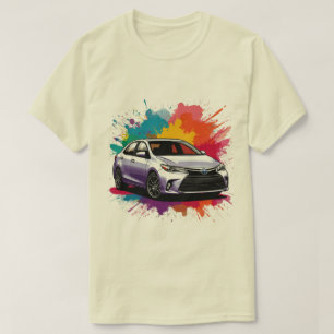 Kleurrijke sportwagen Kleurspat Kunst T-shirt