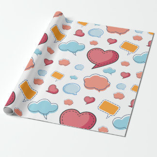 Kleurrijke spraakballonnen naadloos patroon cadeaupapier