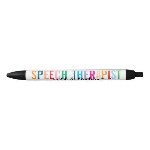 Kleurrijke spraaktherapeut pen met aangepaste naam