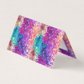 Kleurrijke sprankelende disco glitter visitekaartje (Achterkant)