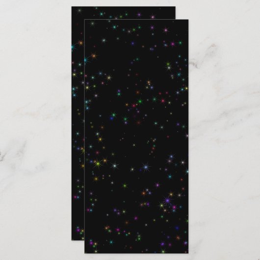 Kleurrijke sprankelende sterren in nachtelijke hem (Voorkant / Achterkant)