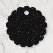 Kleurrijke sprankelende sterren in nachtelijke hem bedankjes labels (Achterkant)