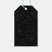 Kleurrijke sprankelende sterren in nachtelijke hem cadeaulabel (Achterkant)