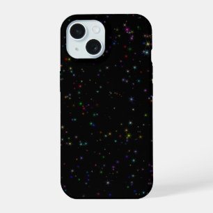 Kleurrijke sprankelende sterren in nachtelijke hem iPhone 15 case