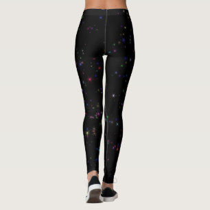 Kleurrijke sprankelende sterren in nachtelijke hem leggings