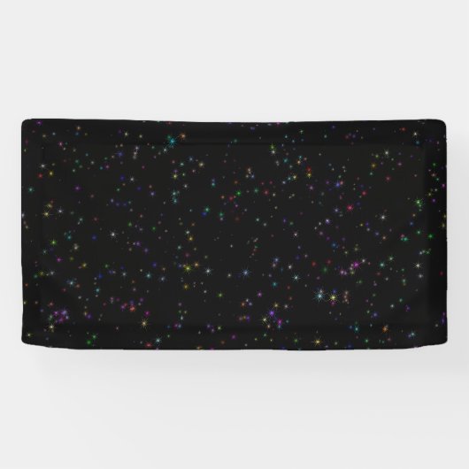 Kleurrijke sprankelende sterren in nachtelijke hem spandoek (Horizontaal)