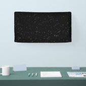 Kleurrijke sprankelende sterren in nachtelijke hem spandoek (Beurs)