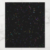 Kleurrijke sprankelende sterren in nachtelijke hem wijn etiket (Enkel label)