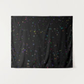 Kleurrijke sprankelende sterren in zwart ontwerp v wandkleed (Voorkant (horizontaal))