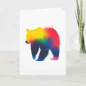 Kleurrijke Spray Paint Beer Silhouet Kaart (Voorkant)