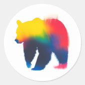 Kleurrijke Spray Paint Beer Silhouette Stickers (Voorkant)