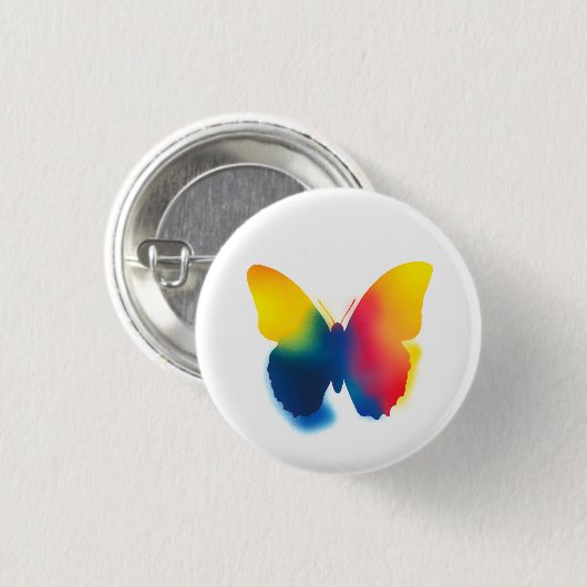 Kleurrijke Spray Paint Butterfly ronde Button (Voorkant /achterkant)
