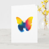 Kleurrijke Spray Paint Butterfly Silhouette Kaart (Gele Bloem)