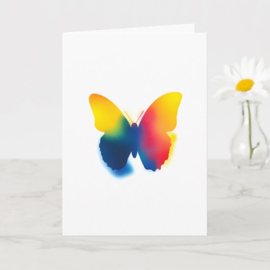 Kleurrijke Spray Paint Butterfly Silhouette Kaart (Kleine Plant)