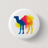 Kleurrijke Spray Paint Camel Silhouette Ronde Butt Button 3,2 Cm (Voorkant)