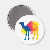 Kleurrijke Spray Paint Camel Silhouette Ronde Magneet (Voorkant / Achterkant)
