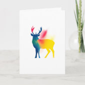 Kleurrijke Spray Paint Deer Silhouet Kaart (Voorkant)
