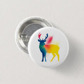 Kleurrijke Spray Paint Deer Silhouet Ronde Button (Voorkant /achterkant)