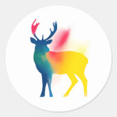 Kleurrijke Spray Paint Deer Silhouette Stickers (Voorkant)
