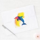 Kleurrijke Spray Paint Dolphin Silhouette Stickers (Envelop)