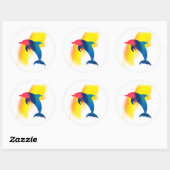 Kleurrijke Spray Paint Dolphin Silhouette Stickers (Vel)