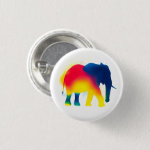 Kleurrijke Spray Paint Elephant ronde Button