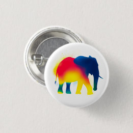 Kleurrijke Spray Paint Elephant ronde Button