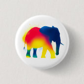 Kleurrijke Spray Paint Elephant ronde Button (Voorkant)