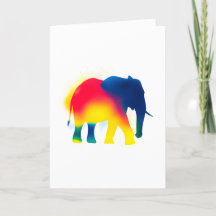 Kleurrijke Spray Paint Elephant Silhouet