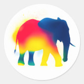 Kleurrijke Spray Paint Elephant Silhouette Sticker (Voorkant)