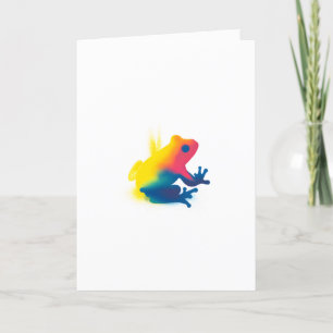 Kleurrijke Spray Paint Frog Silhouette Kaart
