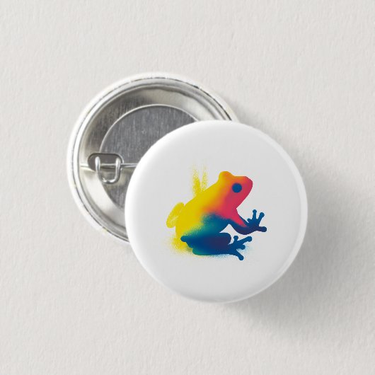 Kleurrijke Spray Paint Frog Silhouette Ronde Butto Button 3,2 Cm (Voorkant /achterkant)