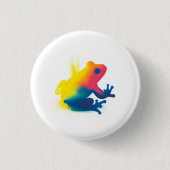 Kleurrijke Spray Paint Frog Silhouette Ronde Butto Button 3,2 Cm (Voorkant)