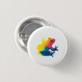 Kleurrijke Spray Paint Frog Silhouette Ronde Butto Ronde Button 3,2 Cm