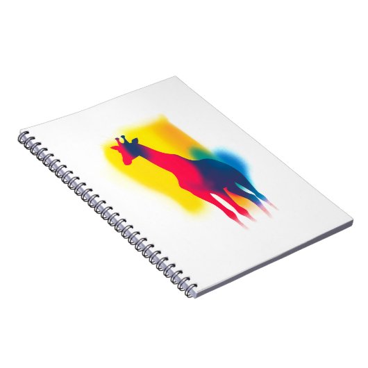 Kleurrijke Spray Paint Giraffe Silhouet Notitieboek (Rechterzijde)