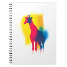 Kleurrijke Spray Paint Giraffe Silhouet