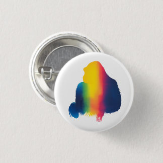 Kleurrijke Spray Paint Gorilla Ronde Button