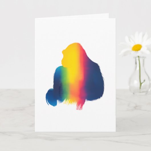 Kleurrijke Spray Paint Gorilla Silhouette Kaart (Kleine Plant)