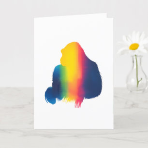 Kleurrijke Spray Paint Gorilla Silhouette Kaart